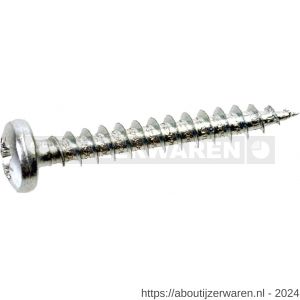 QZ 803 spaanplaatschroef panhead 4.5x20 mm Pozidriv PZ 2 staal gehard verzinkt - W50000282 - afbeelding 1