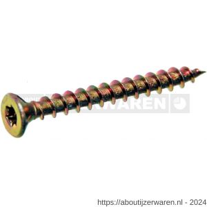 QZ 806 spaanplaatschroef platkop deeldraad 3.5x50/30 mm Torx TX 15 staal gehard geelverzinkt - W50000909 - afbeelding 4