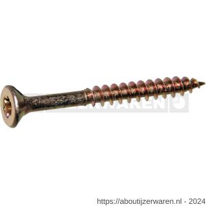 QZ 806 spaanplaatschroef platkop deeldraad 3.5x35/21 mm Torx TX 15 staal gehard geelverzinkt - W50000906 - afbeelding 2