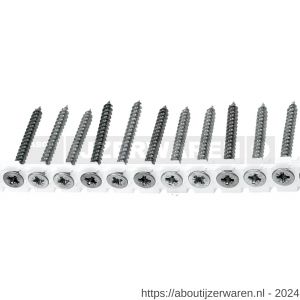 QZ 813 bandschroef spaanplaatschroef platkop 4.0x35 mm Pozidriv PZ 2 staal gehard verzinkt - W50001051 - afbeelding 1