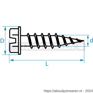 QZ 817 zelftappende schroef zeskant-zaagsnede 4.2x14 mm SL staal gehard verzinkt - W50000065 - afbeelding 2