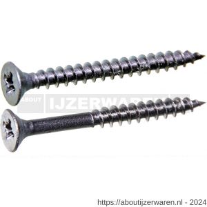 QZ 822 spaanplaatschroef platkop deeldraad 4.0x50/30 mm Pozidriv PZ 2 RVS A2 - W50000638 - afbeelding 1