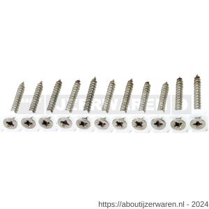 QZ 823 bandschroef spaanplaatschroef platkop 4.0x30 mm Pozidriv PZ 2 RVS A2 - W50001058 - afbeelding 1