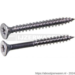 QZ 825 spaanplaatschroef platkop 3.0x20 mm Torx TX 10 RVS A2 - W50000991 - afbeelding 1