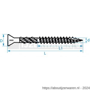 QZ 827 vlonderschroef 5.0x50/30 mm Torx TX 25 RVS 410 - W50001066 - afbeelding 2