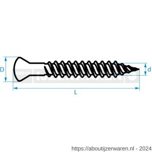 QZ 830 snelbouwschroef fijne draad conische kop 3.9x45 mm Phillips PH 2 staal gehard gefosfateerd zwart - W50000171 - afbeelding 3