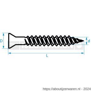 QZ 830 snelbouwschroef fijne draad conische kop 3.9x35 mm Phillips PH 2 staal gehard verzinkt - W50000198 - afbeelding 3