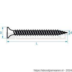 QZ 831 snelbouwschroef fijne draad type S trompetkop 3.9x35 mm Phillips PH 2 staal gehard gefosfateerd zwart - W50000181 - afbeelding 3