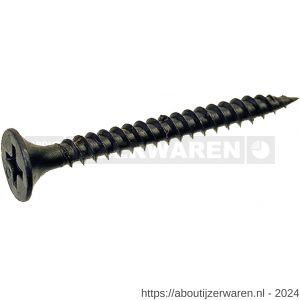 QZ 831 snelbouwschroef fijne draad type S trompetkop 3.5x55 mm Phillips PH 2 staal gehard gefosfateerd zwart - W50000178 - afbeelding 2