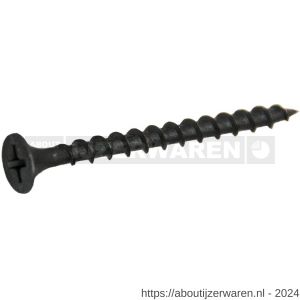 QZ 832 snelbouwschroef grove draad type C trompetkop 4.2x65 mm Phillips PH 2 staal gehard gefosfateerd zwart - W50000238 - afbeelding 1