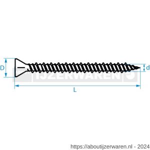 QZ 833 snelbouwschroef Hi-Lo draad type Fermacell 3.9x55 mm Phillips PH 2 staal gehard gefosfateerd zwart - W50000213 - afbeelding 2