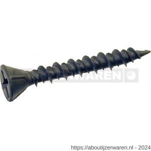 QZ 833 snelbouwschroef Hi-Lo draad type Fermacell 3.9x45 mm Phillips PH 2 staal gehard gefosfateerd zwart - W50000212 - afbeelding 1