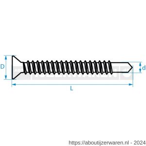 QZ 841 zelfborende schroef platkop DIN 7504O (P) 3.5x25 mm Phillips PH 2 staal gehard verzinkt - W50000163 - afbeelding 2