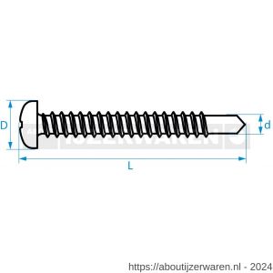 QZ 843 zelfborende schroef panhead DIN 7504N 4.8x32 mm Phillips PH 2 staal gehard verzinkt - W50000158 - afbeelding 2