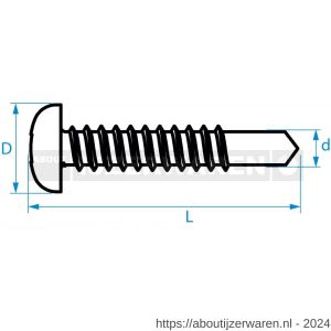 QZ 844 zelfborende schroef panhead binnenvierkant 4.8x32 mm SQ-2 staal gehard verzinkt - W50000139 - afbeelding 2