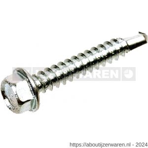 QZ 845 zelfborende schroef zeskant DIN 7504K USA 3.5x13 mm SW 1/4 inch staal gehard verzinkt - W50000089 - afbeelding 1