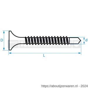 QZ 848 zelfborende schroef trompetkop 3.5x45 mm Phillips PH 2 staal gehard gefosfateerd zwart - W50000263 - afbeelding 2