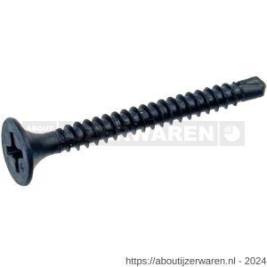 QZ 848 zelfborende schroef trompetkop 3.5x25 mm Phillips PH 2 staal gehard gefosfateerd zwart - W50000261 - afbeelding 1