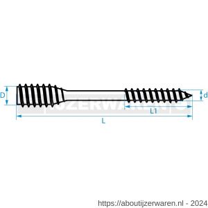 QZ 850 afstandschroef 6.0x60/20 mm Torx TX 25 staal verzinkt - W50000001 - afbeelding 3