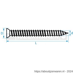 QZ 852 kozijnschroef platkop 7.5x132 mm Torx TX 30 staal gehard verzinkt - W50000043 - afbeelding 2