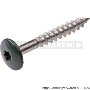 GebuVolco 356 HPL-plaatschroef 4.8x25 mm Torx TX 20 RVS A2 groen RAL 6009 - W50001938 - afbeelding 1