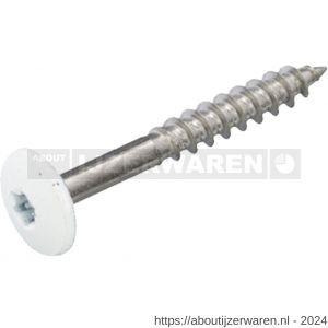 GebuVolco 356 HPL-plaatschroef 4.8x38 mm Torx TX 20 RVS A2 wit RAL 9010 - W50001948 - afbeelding 1