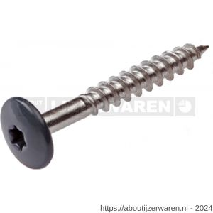 GebuVolco 356 HPL-plaatschroef 4.8x38 mm Torx TX 20 RVS A2 zwart RAL 9005 - W50001949 - afbeelding 1