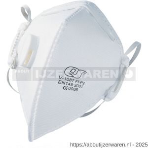 QS 878 stofmasker fijnstof FFP 2 vouwbaar met uitademventiel V-1087 - W50001818 - afbeelding 1