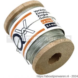 QX 881 draad klosje 50 m x 0.4 mm ijzer verzinkt - W50001797 - afbeelding 1