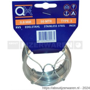 QX 882 draad nummer 3 50 m x 0.8 mm RVS A2 - W50001790 - afbeelding 1