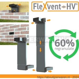 FlexVent-HV 490 vloerventilatiekoker met zwart muurrooster PP 1 doos 8 stuks - W50002071 - afbeelding 2