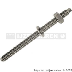 Rawl ankerstang met dakpunt-buiten zeskantkop RVS A4 M8x110 mm 10 stuks - W51401576 - afbeelding 1