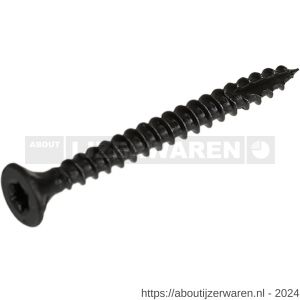 Blackline spaanplaatschroef HCP zwart platkop PK Torx TX 20 met snijpunt 4.0x35 mm blister 20 stuks - W51406538 - afbeelding 1