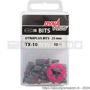 Dynaplus schroefbit 25 mm Torx TX 10 roze blister 10 stuks - W51407075 - afbeelding 2