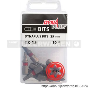 Dynaplus schroefbit 25 mm Torx TX 15 rood blister 10 stuks - W51407076 - afbeelding 2