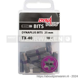 Dynaplus schroefbit 25 mm Torx TX 40 paars blister 10 stuks - W51407080 - afbeelding 2