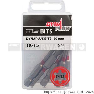 Dynaplus schroefbit 50 mm Torx TX 15 rood blister 5 stuks - W51407082 - afbeelding 2