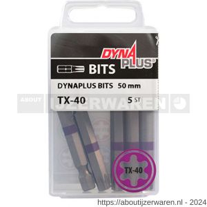 Dynaplus schroefbit 50 mm Torx TX 40 paars blister 5 stuks - W51407086 - afbeelding 2