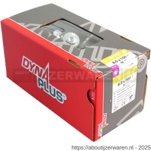 Dynaplus houtbouwschroef staal verzinkt VZ tellerkop TK met snijpunt Torx TX 40 8.0x100/55 mm 50 stuks - W51403378 - afbeelding 2
