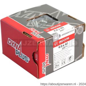 Dynaplus Unischroef staal verzinkt VZ platkop PK Pozidriv PZ 2 5.0x45 mm 200 stuks - W51405551 - afbeelding 2