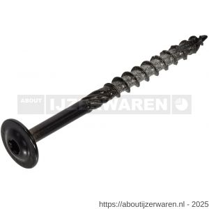Dynaplus houtbouwschroef staal verzinkt VZ tellerkop TK met snijpunt zwart Torx TX 40 8.0x80/42 mm 25 stuks - W51403401 - afbeelding 1