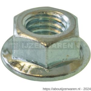 Hoenderdaal flensmoer staal verzinkt VZ klasse 8 SW 8 DIN 6923 met vertanding M5 200 stuks - W51401849 - afbeelding 1