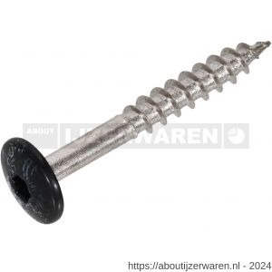 Hoenderdaal HPL schroef RVS A2 Torx TX 20 grafietzwart RAL 9011 4.8x38 mm 100 stuks - W51403466 - afbeelding 1