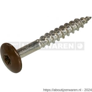 Hoenderdaal HPL schroef RVS A2 Torx TX 20 sepiabruin RAL 8014 4.8x38 mm 100 stuks - W51403459 - afbeelding 1