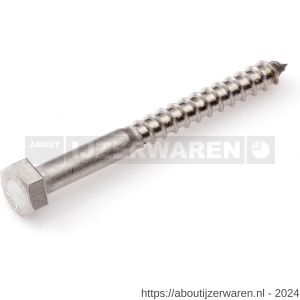 Hoenderdaal houtdraadbout zeskant RVS A2 SW 10 DIN 571 6x30 mm 200 stuks - W51400286 - afbeelding 1