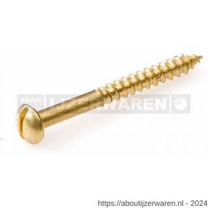 Hoenderdaal houtschroef messing blank bolkop BK zaagsnede DIN 96 3.5x16 mm 200 stuks - W51403166 - afbeelding 1