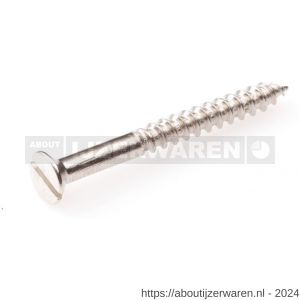 Hoenderdaal houtschroef messing vernikkeld platkop PK zaagsnede DIN 97 3.5x30 mm 200 stuks - W51403292 - afbeelding 1