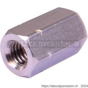 Hoenderdaal koppelmoer RVS A2 SW 10 DIN 6334 (3xD) M6x18 mm 50 stuks - W51401882 - afbeelding 1