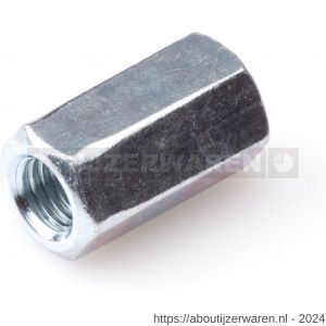 Hoenderdaal koppelmoer staal verzinkt VZ SW 8 DIN 6334 (3xD) M5x15 mm 100 stuks - W51401887 - afbeelding 1