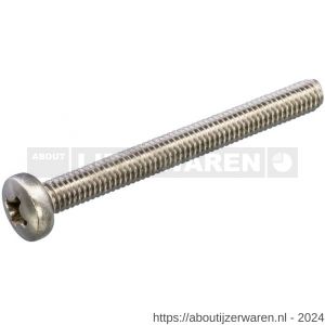 Hoenderdaal metaalschroef RVS A2 cilinderkop CK Phillips PH 2 DIN 7985 M5x12 mm 200 stuks - W51404343 - afbeelding 1